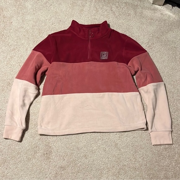 ivory ella Tops - Ivory Ella Colorblock Fleece Pullover, Partial Zip, Large